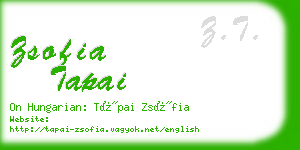 zsofia tapai business card